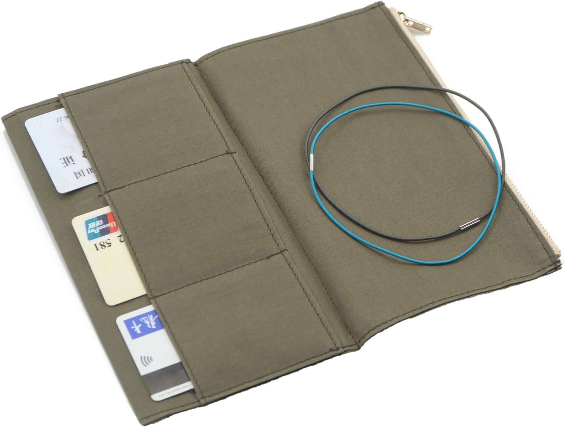 Canvas Insert Pouch Zipper Pocket for TN Travelers Notebook Refill Accessories Standard Regular Size Paper Card Holder Storage Bag (Standard Size, OliveGreen)