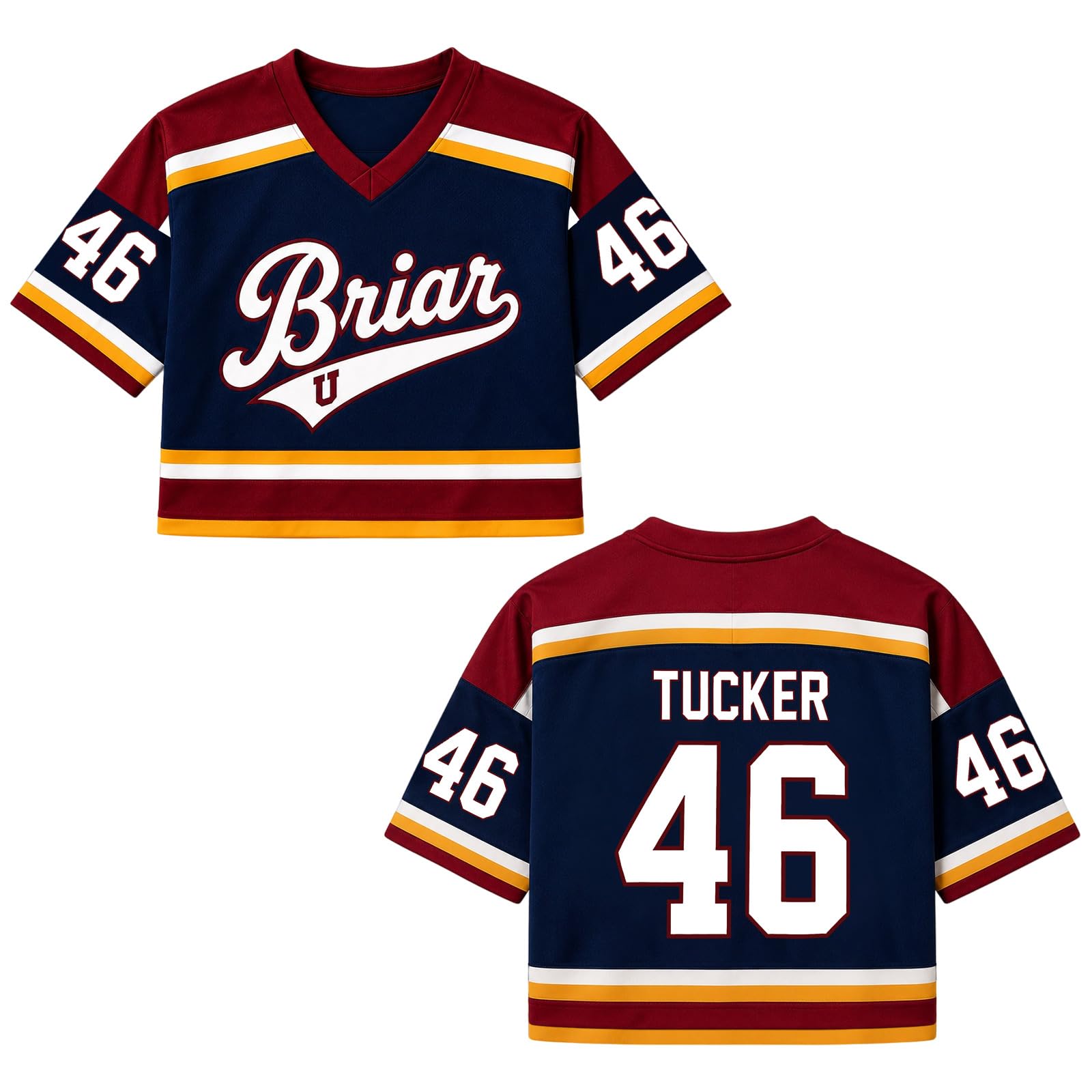 Off Campus Hockey Jersey Women Graham 44 & Logan 22 & Tucker 46 & Dean 66 Briar U Hockey Shirts Short Sleeve Briar University Shirts Sports Y2K Crop Tops Off Campus Merch for Fans