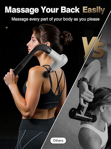 Miniatura 6 de cotsoco Pistola de masaje con mango de extensión mejorado, masajeador de espalda de tejido profundo de percusión con 4 cabezales de masaje y 6