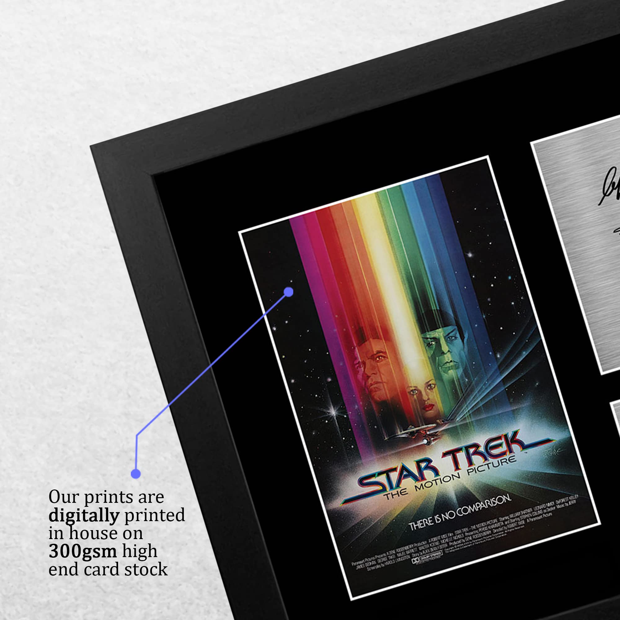 HWC Trading FR A4 Star Trek The Motion Picture Cast William Shatner, Leonard Nimoy Regali Stampati Autografo Firmato Immagine Per Gli Appassionati Di Memorabilia Di Film - A4 Incorniciato