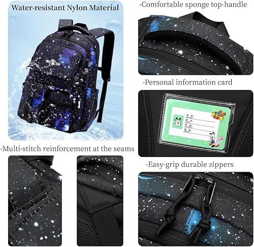 Miniatura 6 de Boys Backpacks for Primary Junior School Kids Backpack with Lunch Box Galaxy Space Bookbags for Boys Girls