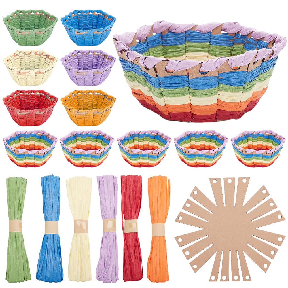 Basket Weaving Kit Rectangular Raffia Ribbon Basket Creative Woven Bowls For Adults Paper Basket Making Kit For Arts And Crafts Projects Basket Activities Jewelry Making Kits G 601099980134719