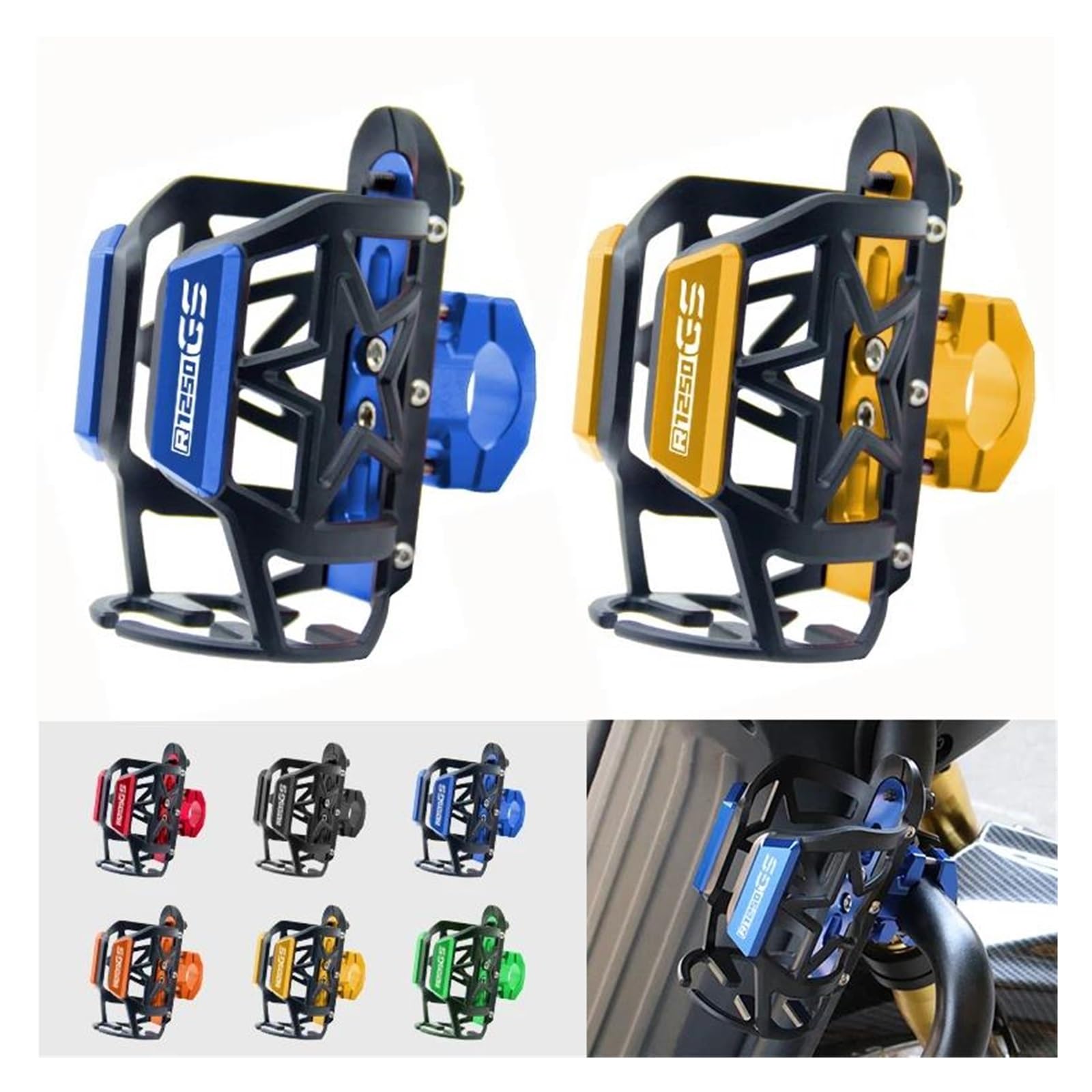 Porta Borracce per Moto per BM&W R1250GS Adventure R1250GSA R 1250 GS 2018 Accessori Moto CNC Bevanda Bottiglia di Acqua Tazza di Bevanda Bollitore Supporto(4)