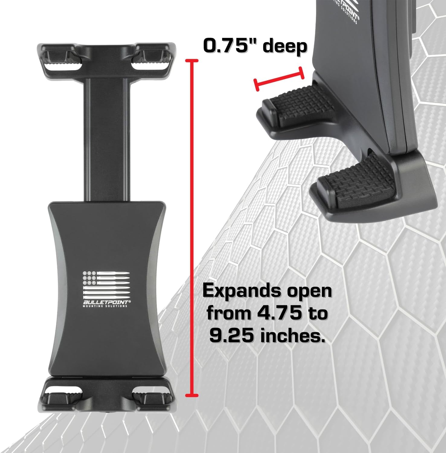 Bulletpoint Mounting Solutions Universal Tablet Mount for Truck Compatible with Apple iPad & Samsung Tablets - 20mm Integrated Ball