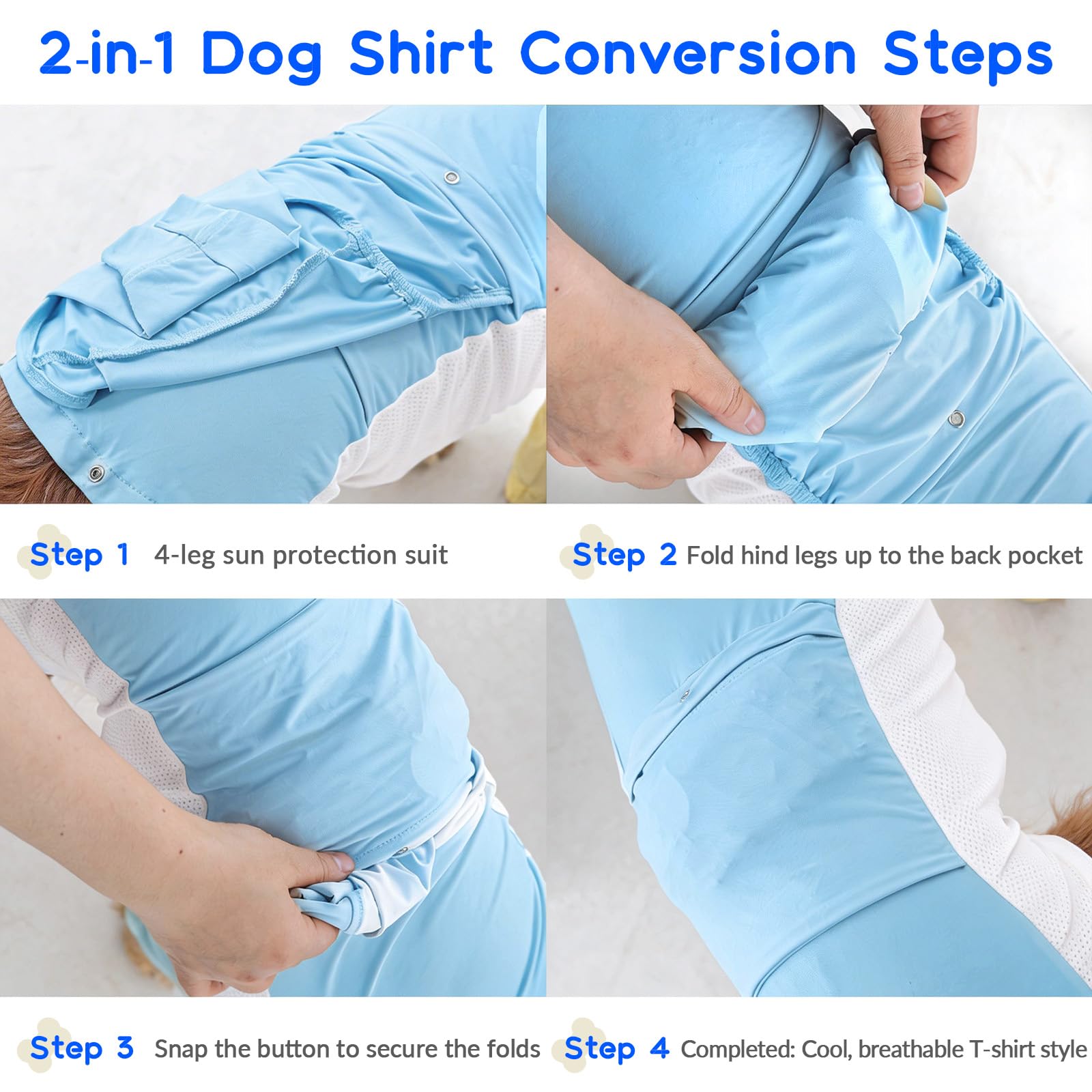 Onesie para Perros, Elástico Pijamas Postoperatorio de Verano Fresco Body Perro Post Cirugía con Cobertura Total Evita Que Se Lama & Cubre Las Heridas(Azul Claro, 2XL)