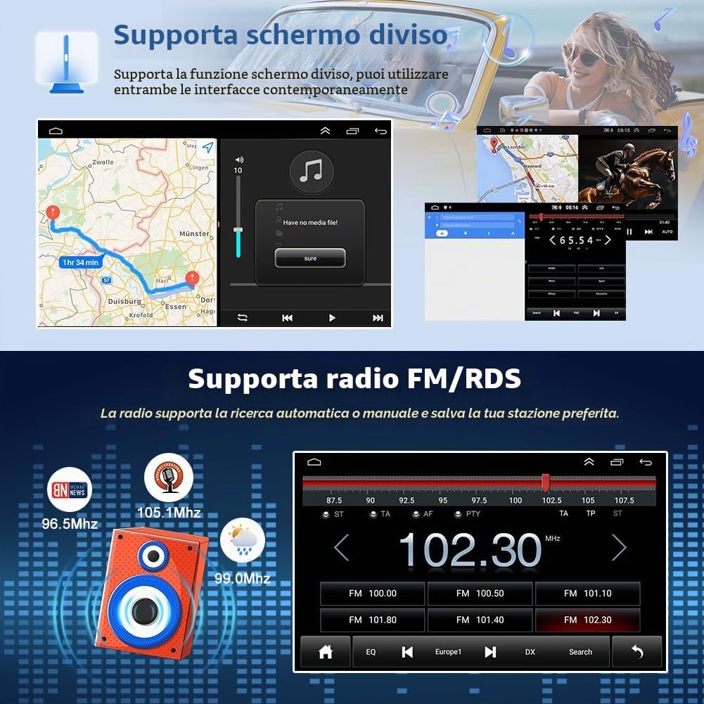 per Polo Mk4 2004-2009 Autoradio 14 GPS Navigazione Music 9 Pollice Video 1080P HD Touch Multimedia Schermo DSP Touch Capacitivo FM MA 12V Dab Chiamate in Vivavoce MP5 SWC