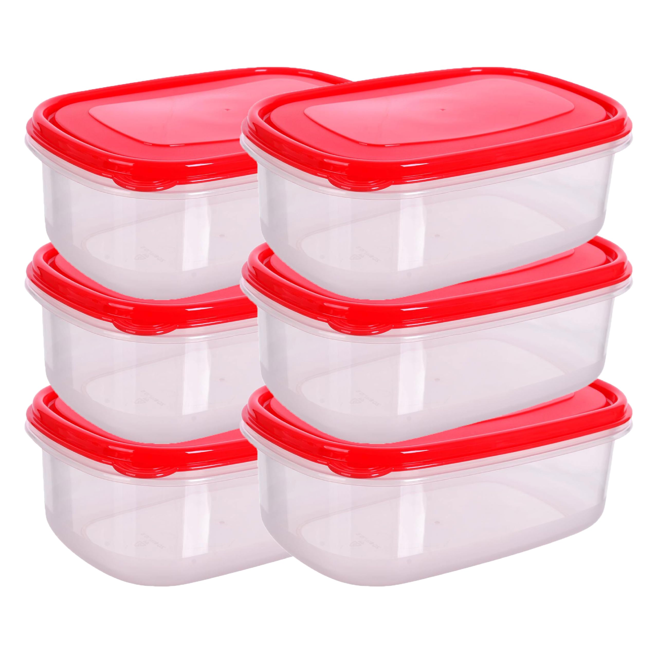 HOMESHOPA Plastic Food Storage Containers, 3.5Litre 6 Pack Rectangular Leakproof Airtight BPA-Free Reusable & Stackable Meal Prep Lunch Boxes, Microwave Freezer & Dishwasher Safe