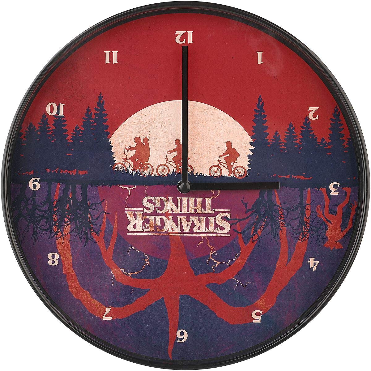 Pyramid International Strangers Things Upside Down Clock 25cm, Black/Red/Purple, Standard