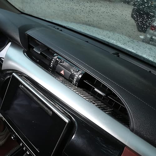 Miniatura 4 de Para Toyota Hilux 2015 2016 2017 2018 2019 2020 2021 Pegatina 3D de fibra de carbono suave Control Central Vent Frame Trim Cubierta Interior