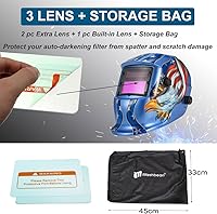 Vista 7 de Casco de soldadura con oscurecimiento automático solar, máscara de molienda de arco Tig Mig con función de prueba y función de alarma de batería