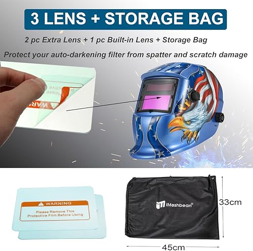 Miniatura 7 de Casco de soldadura con oscurecimiento automático solar, máscara de molienda de arco Tig Mig con función de prueba y función de alarma de batería
