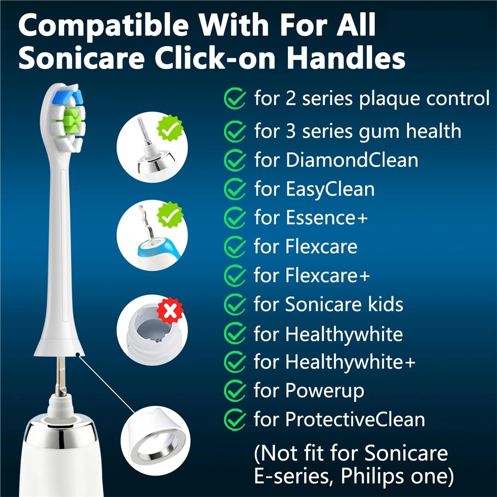 Testine, compatibile con Philips, HX9312 HX9322 | HX9331 HX9332 HX9340 HX9342 HX9350 HX9352 HX9359 HX9361(16pcs Black)