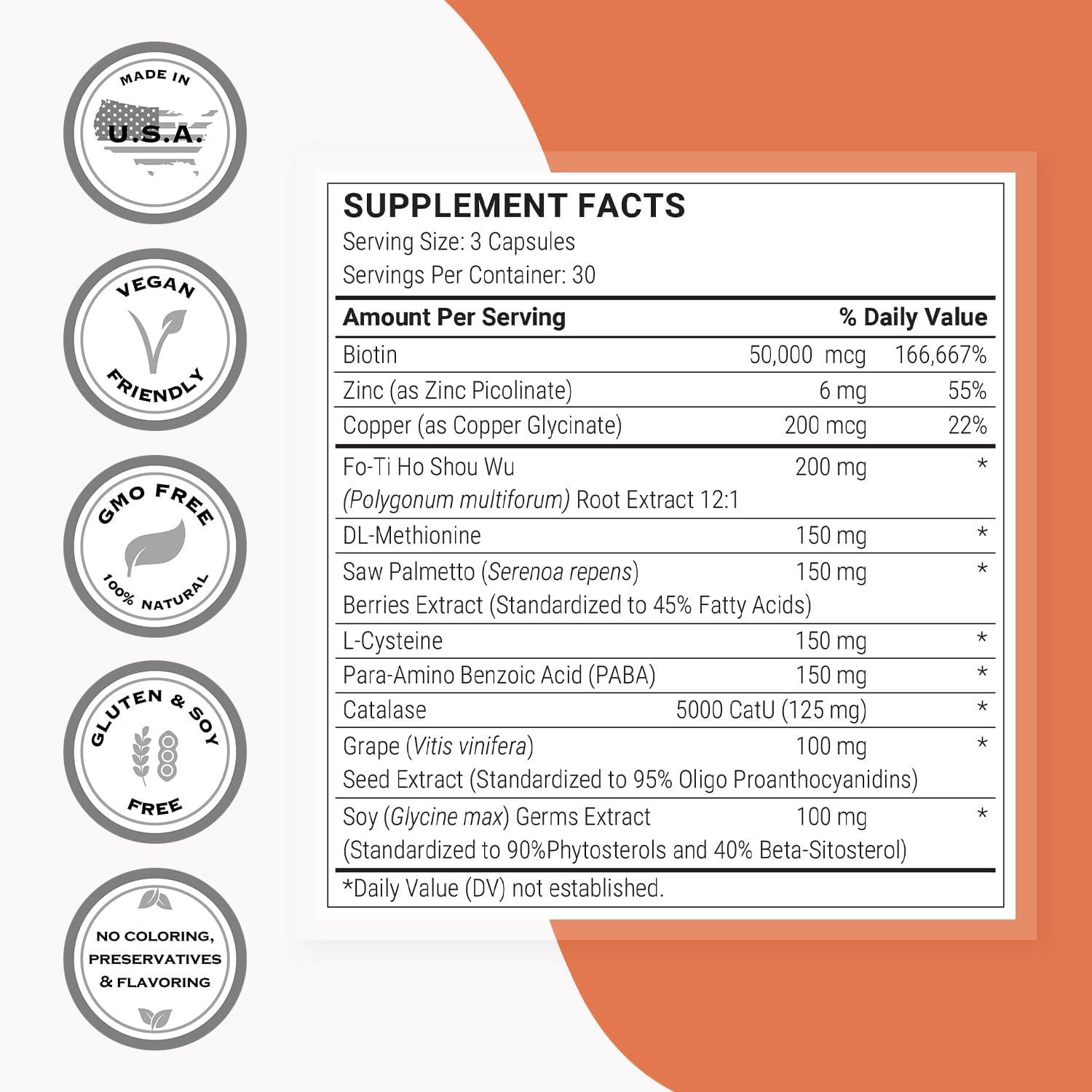 Supersmart Grey Hair Formula (Advanced Formula) - with Catalase, Copper, Biotin, Fo-Ti, Zinc, Saw Palmetto - Anti Gray Hair Supplement | Non-GMO & Gluten Free - 90 Vegetarian Capsules
