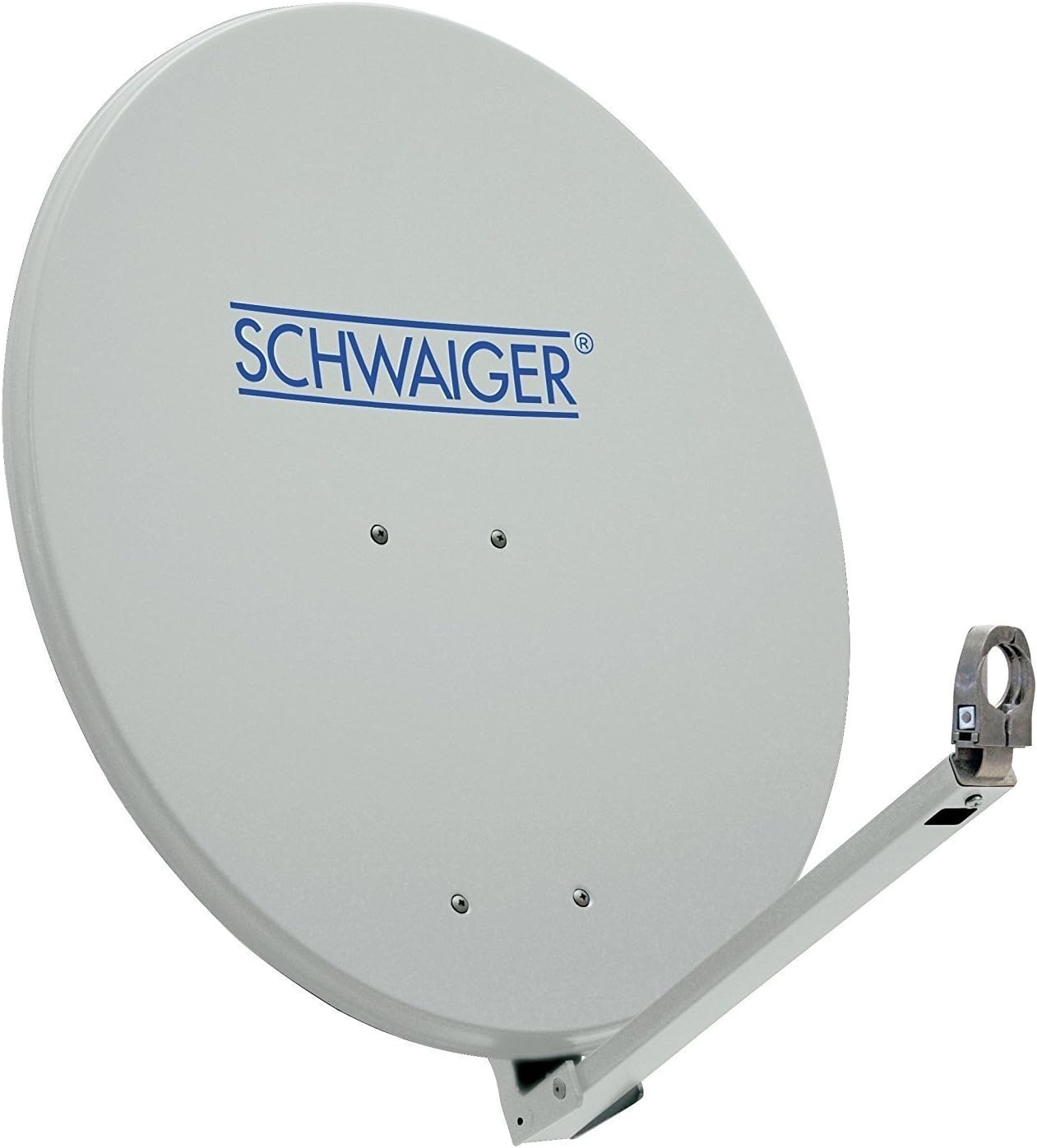 SCHWAIGER -210- Satellite dish | satellite antenna with LNB support arm and mast mount | aluminium satellite dish | light grey | 74,5 x 84,5 cm