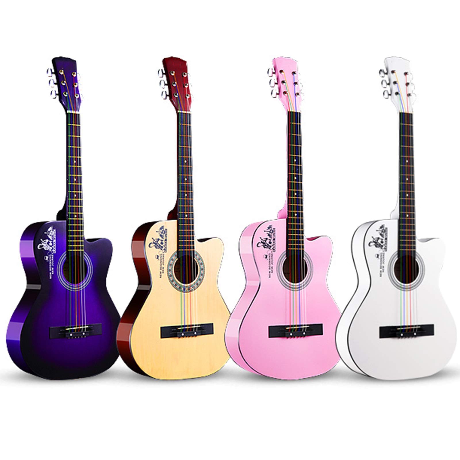 Chitarra acustica con corde in acciaio, 96,5 cm, per ragazzi e studenti, perfetta come regalo di Natale e Capodanno per bambini e adulti, kit completo per principianti