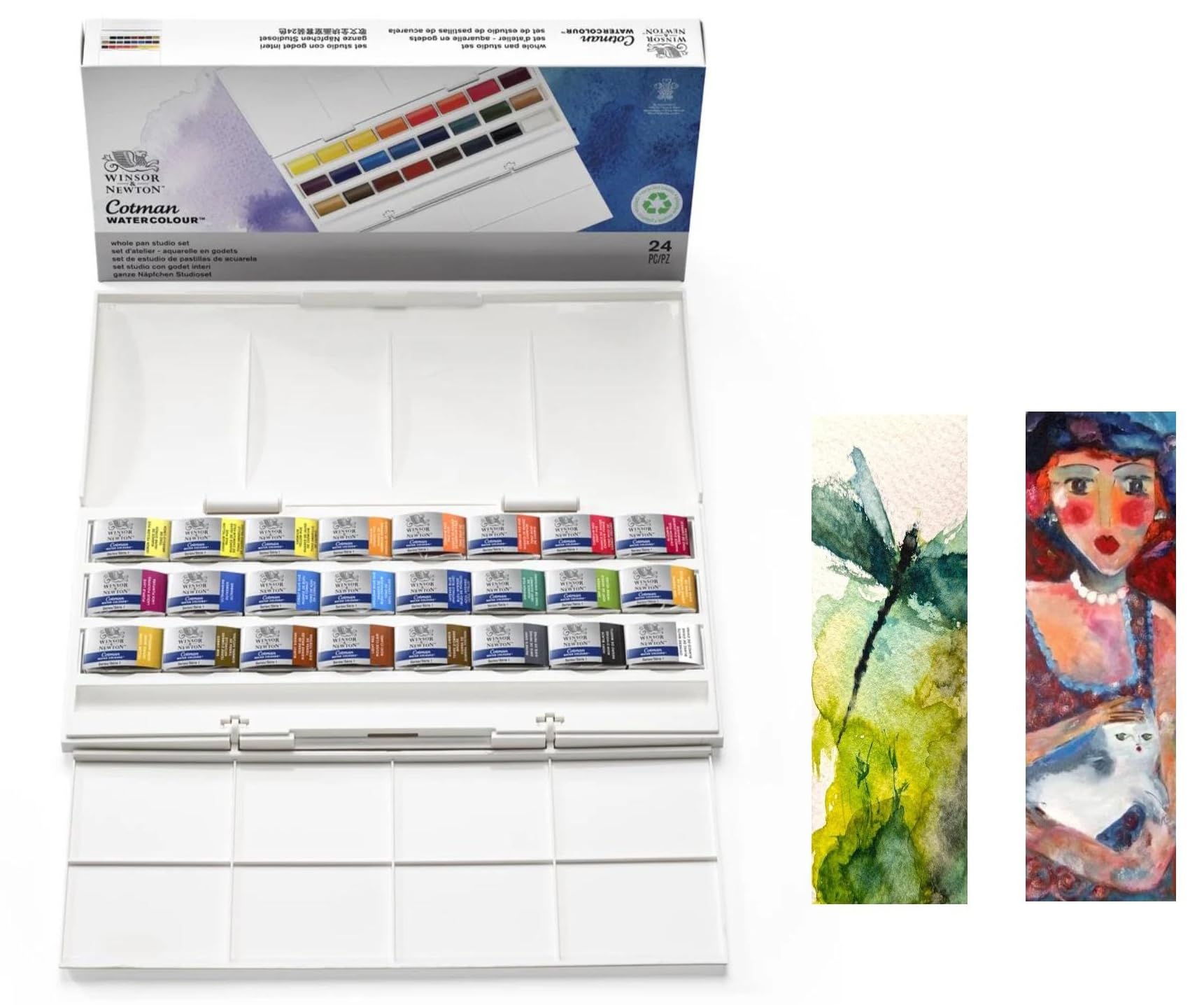 Winsor & Newton Cotman Aquarelle 24 Godets et 2 Cartes