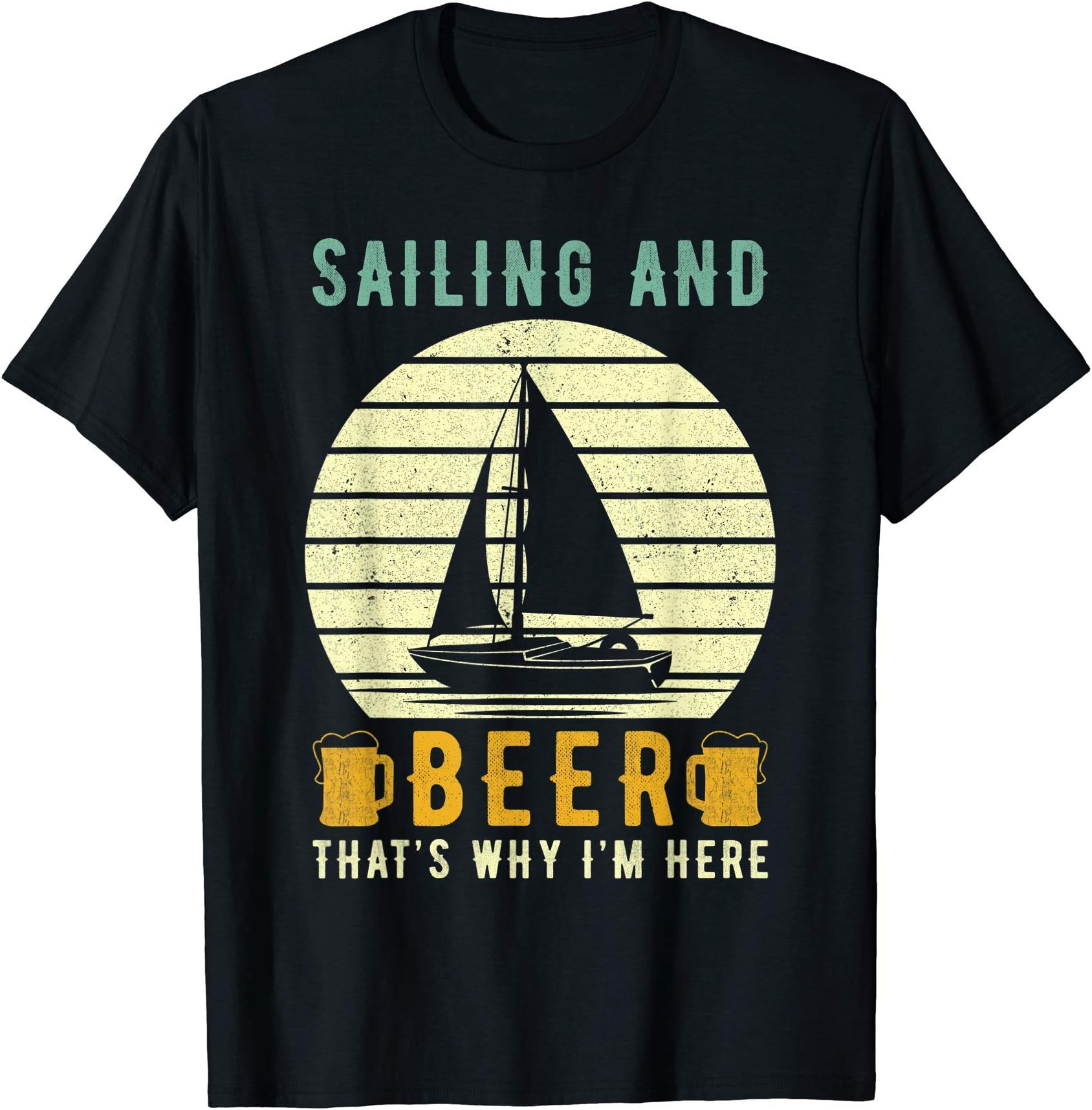 Sailor Sailing Gift Funny SayingSailing and Beer T-ShirtOEKO-TEX STANDARD 100