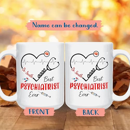 Miniatura 9 de Taza de café con texto en inglés "Keep Talking I'm Diagnosing You" de 11 onzas y 15 onzas, regalo de cerámica blanca personalizada con texto en