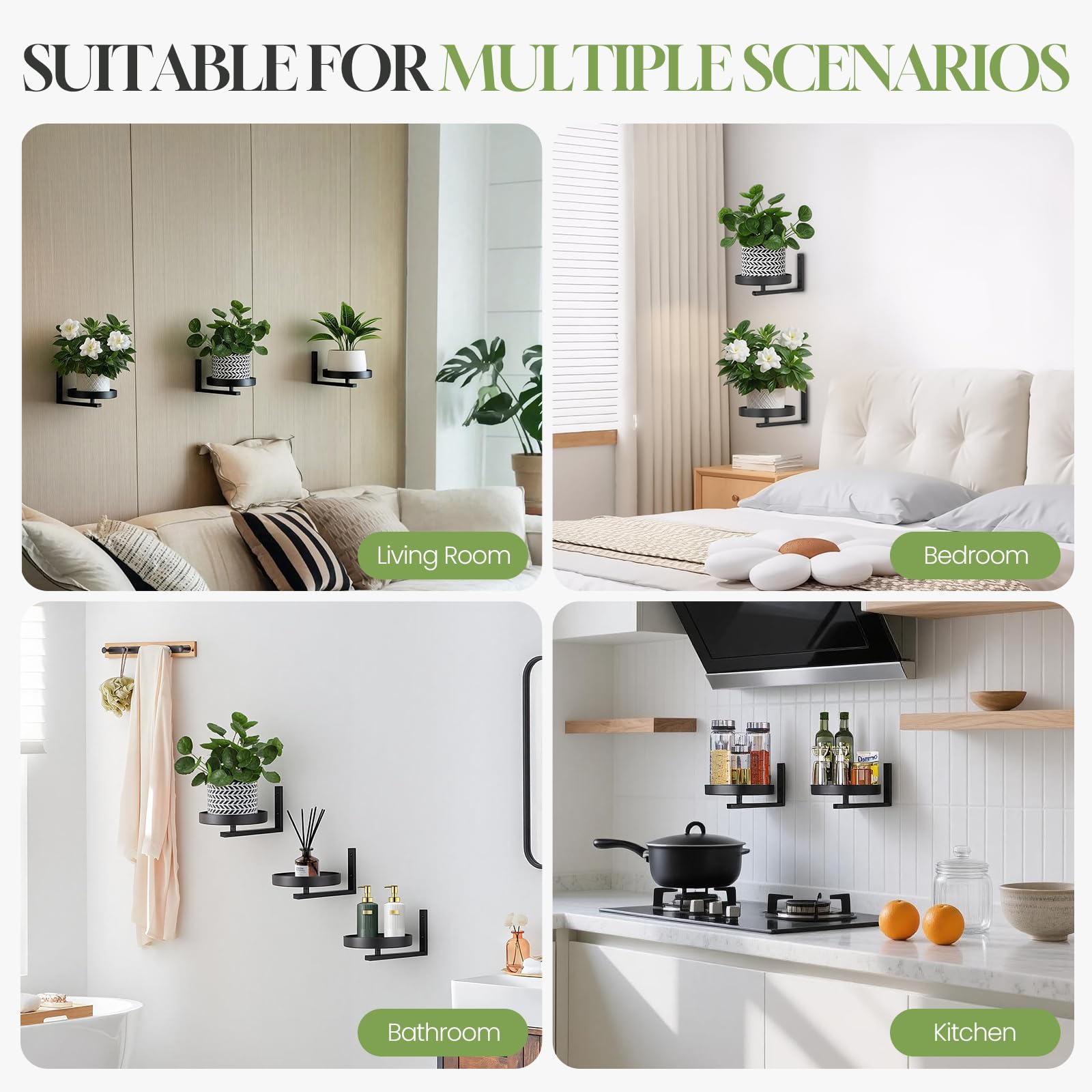 Lot de 3 supports muraux pour plantes