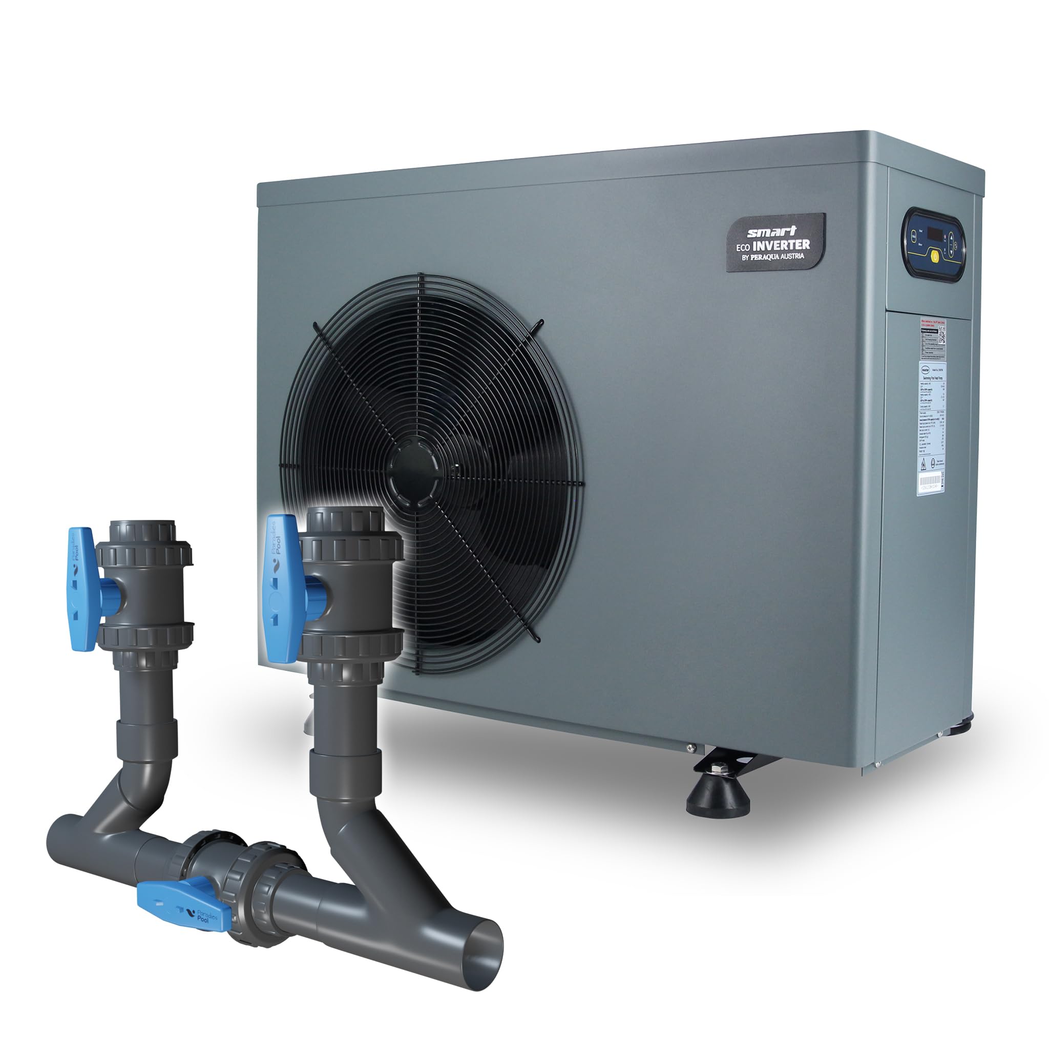 Wärmepumpe Smart Inverter ECO 9,0 kW, inkl. Bypass, bis 35 m³ Pool Heizung Schwimmbecken Wassererwärmung Titan Wärmetauscher steckerfertig