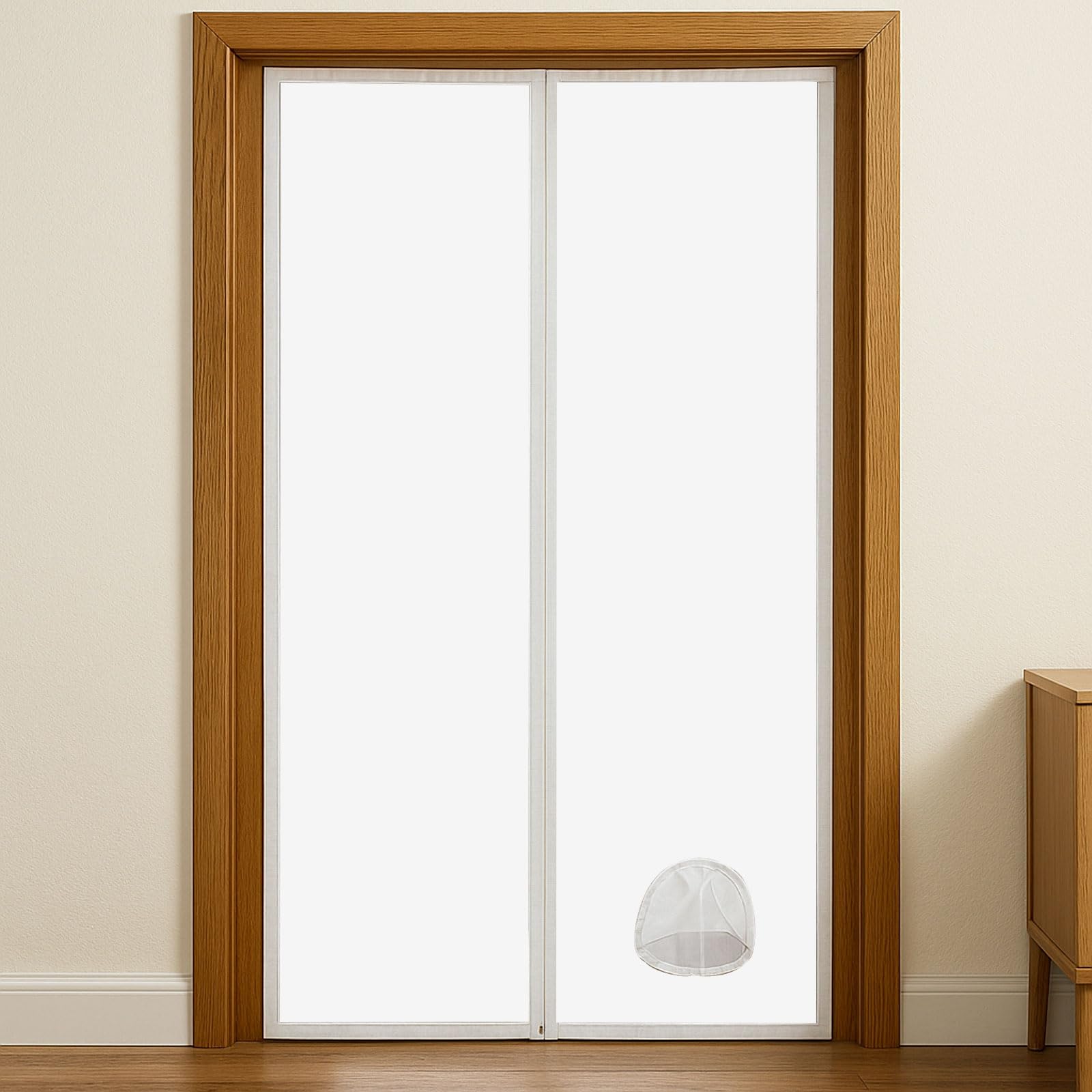 Joint de Porte pour Climatiseur Mobile, Joint de Porte pour Climatiseur avec Rallonge de Tuyau Cousue, Kit Calfeutrage Climatiseur Porte avec fermeture Éclair, Isolation Thermique en Été (90x210cm)