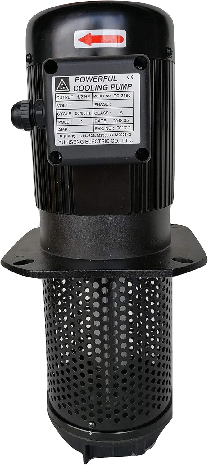 1/2 HP Coolant Pump 3 Phase 240/480V, Immersion Length 180mm (7"), NPT 3/4" thread, for CNC Lathe Grinding Machining Circulation