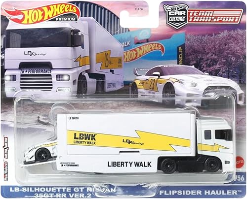 Mattel Hot Wheels Team Transport LB-Silhouette GT Nissan 35GT-RR Ver.2 Transportador Flipsider, Blanco #56