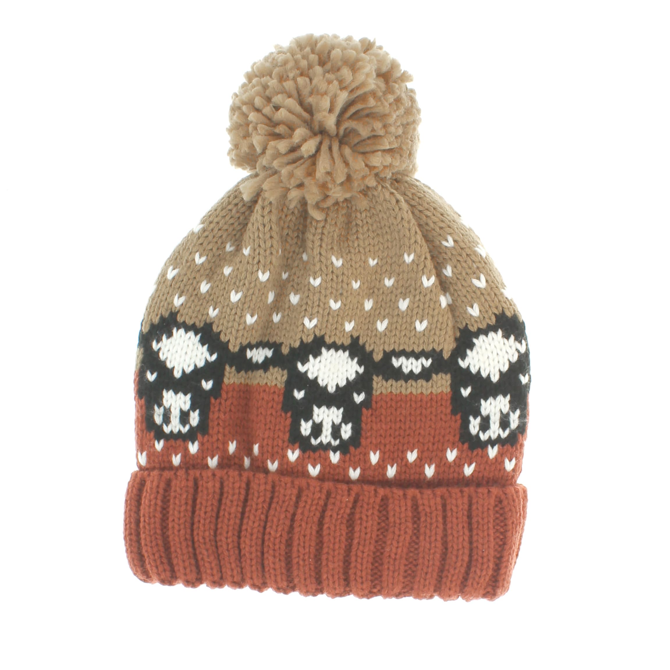 MAGGNA Cow Bobble Pom Hat (Dairy Cow - Rust)