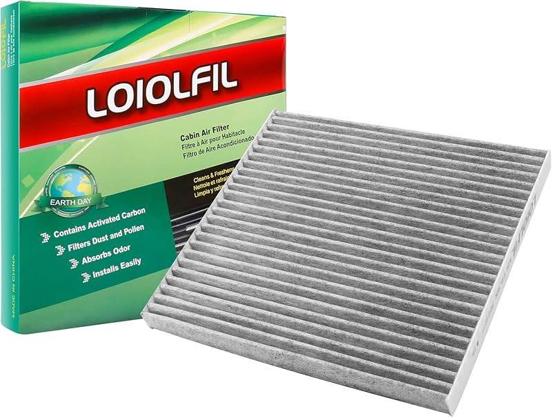 Filtro de ar-condicionado de cabine LOIOLFIL com carvão ativado para Toyota Corolla 2002–2008 e Matrix 2003–2008 – 1 unidade