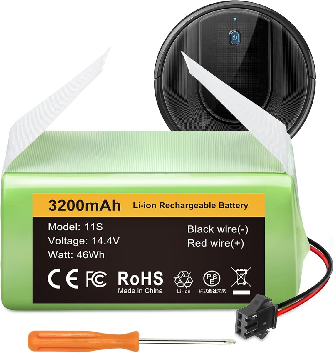 FirstPower 3200mAh Compatible with Eufy Battery Replacement - Eufy 11s Battery, 30, 30C, 15C, 15T, 12, 35C, 15C MAX - Ecovacs Deebot N79S, 500, N79, DN622 - Tesvor X500 Robot Vacuum Cleaners