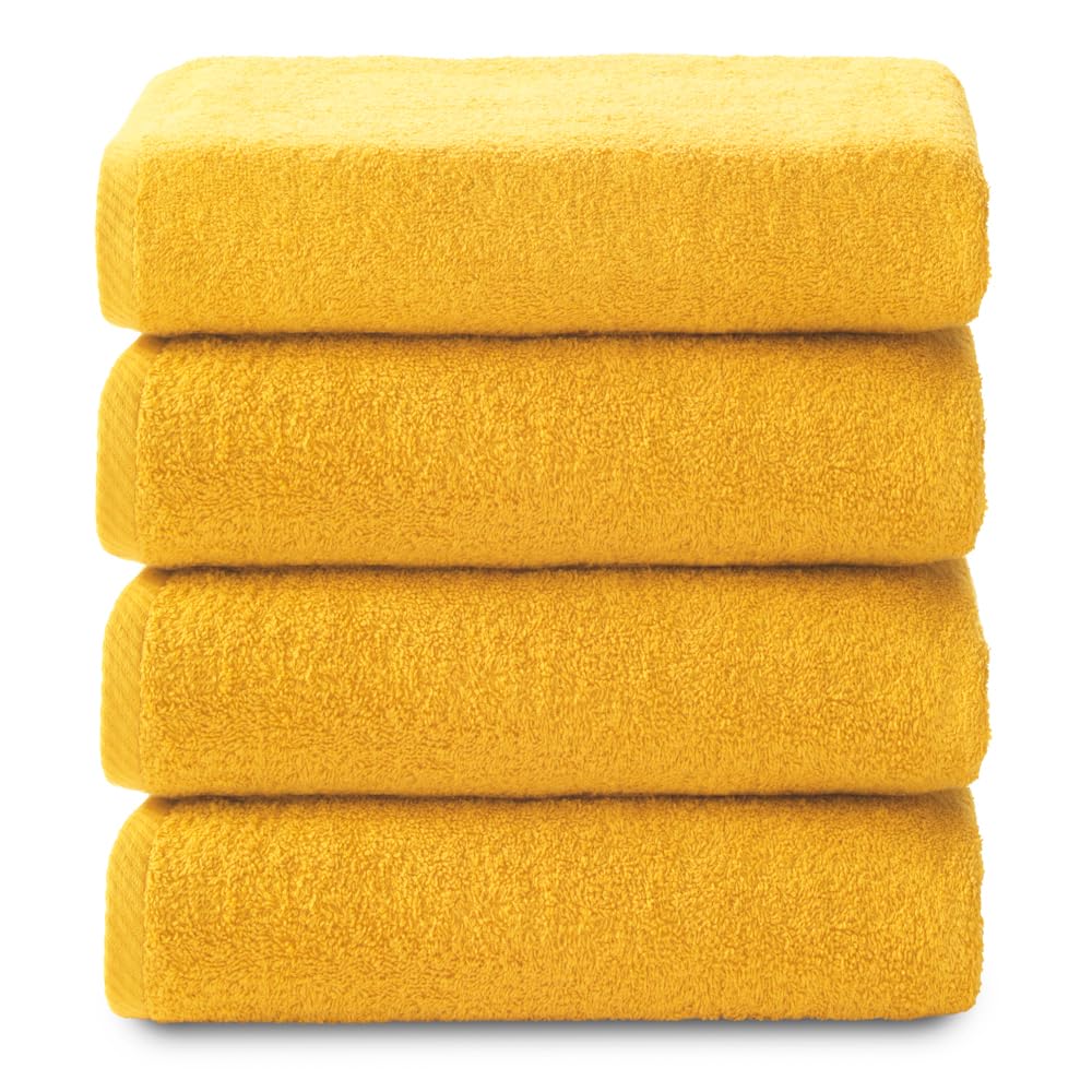 Top Towel Gold - Plus - Bath Towels - 4 Face Towels Or Bidet - 30X50cm - 100% Cotton