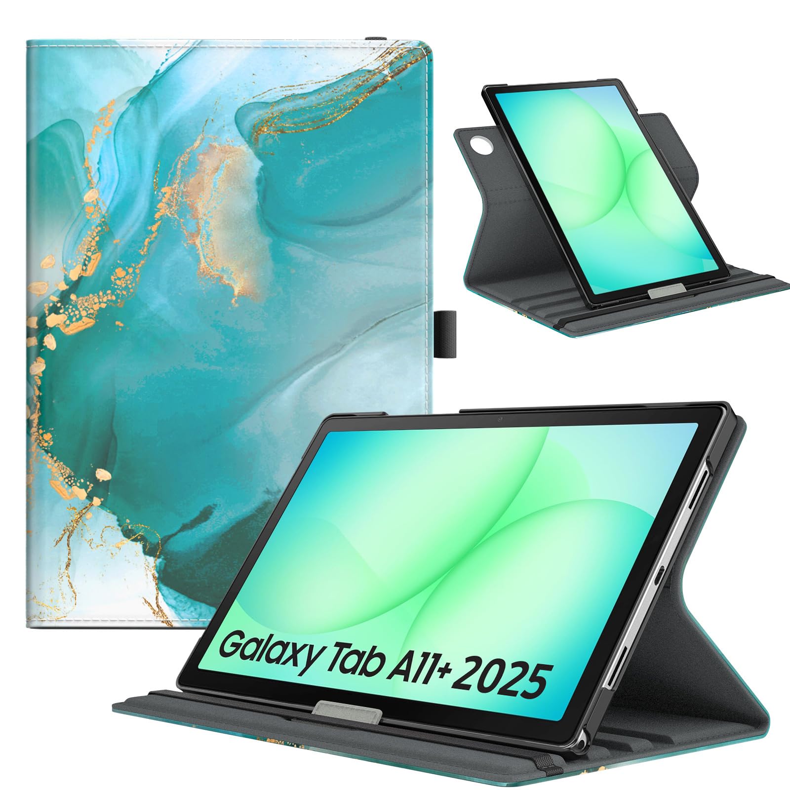 TiMOVO Drehbare Hülle für Samsung Galaxy Tab A11+/A11 Plus 11 Zoll 2025 (SM-X230/‎X236/‎‎X238), 90° Rotations-Stand, Tablet Hülle mit Auto Aufwachen/Schlafen