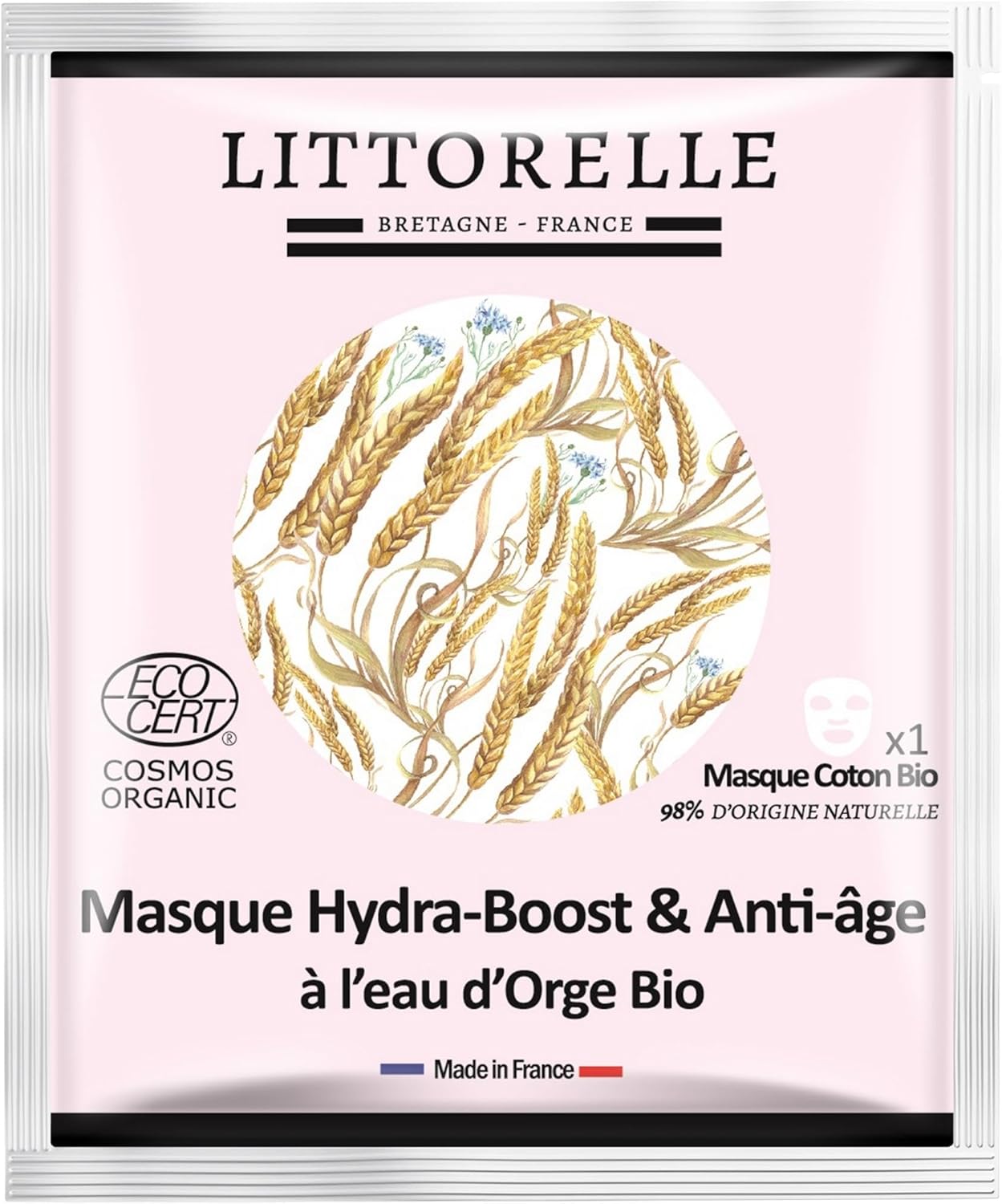 Littorelle Hydra-Boost Anti-aging masker, gecertificeerd Bio Cosmos Organic, verpakking van 10 stuks Littorelle Hydra-Boost Anti-aging masker, gecertificeerd Bio Cosmos Organic, verpakking van 10 stuks