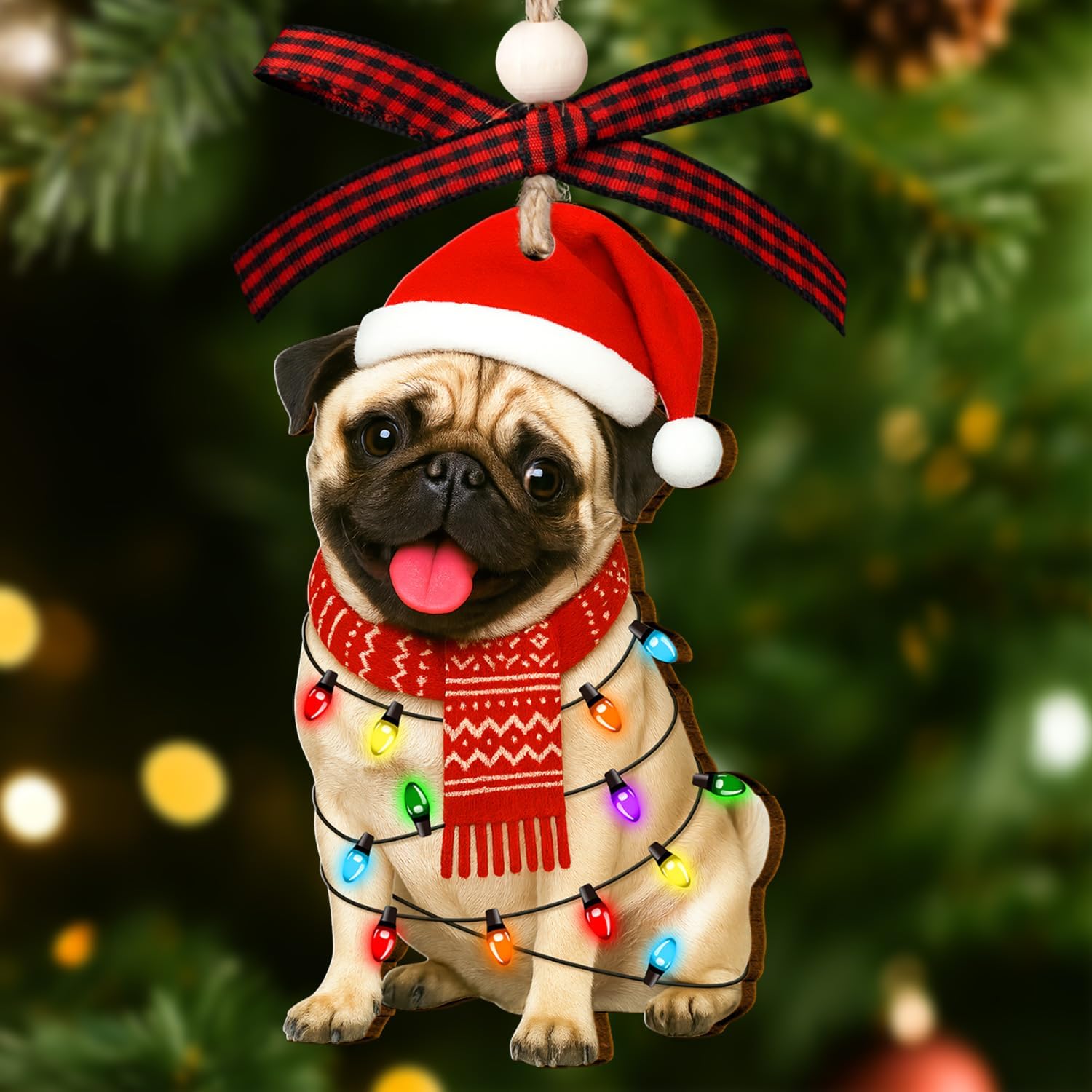 Christmas Pug Ornaments