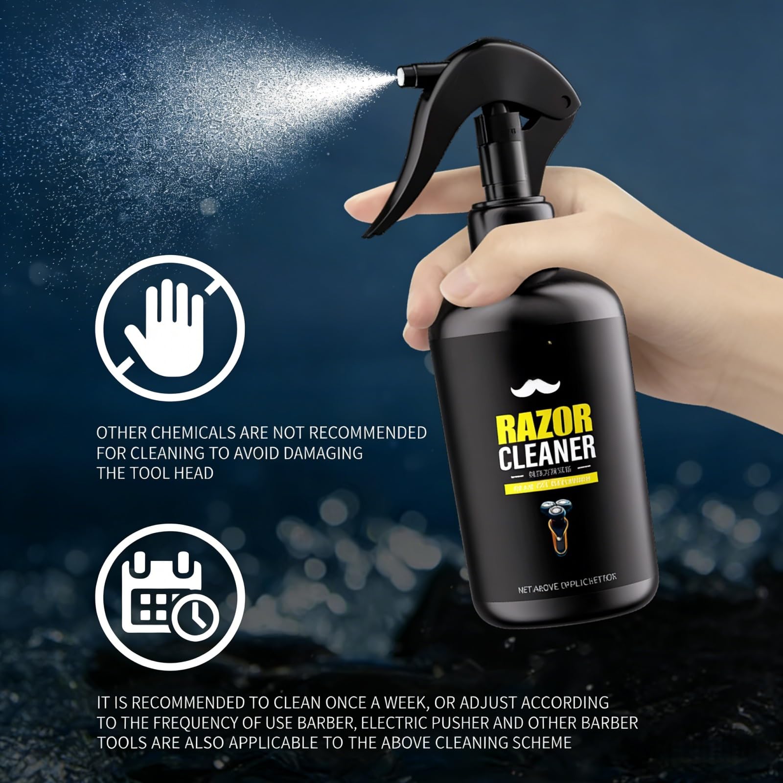260 Ml Rasierer-Reinigungsflüssigkeit, Reinigungsspray, Kompatibel Mit Der Braun S3-S9-Serie, Kompatibel Mit Der Philips S3000-S9000-Serie, Kompatibel Mit Der Panasonic ES-Serie(3 PCS)