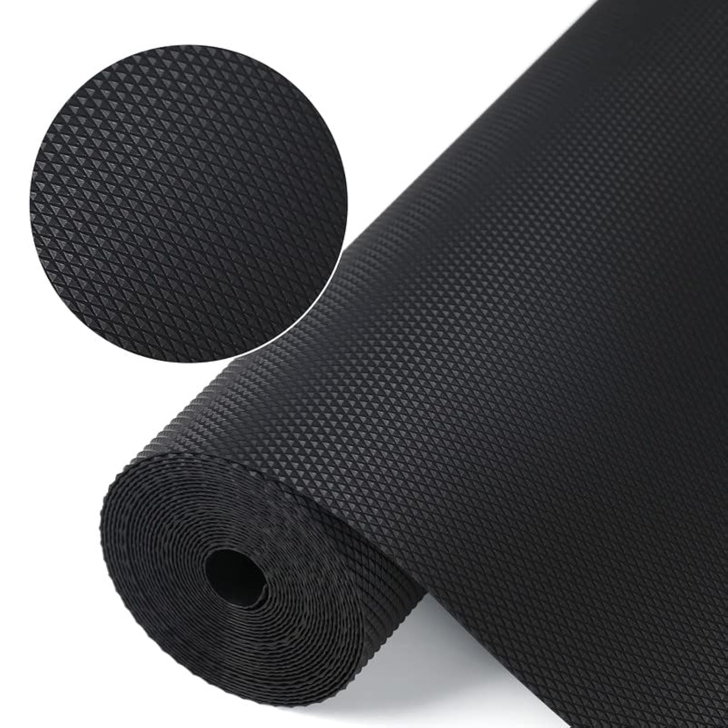 Shelf Liner maty do szuflad kuchennych, nieklejące, z tworzywa EVA, wodoszczelne, wytrzymałe podkładki na lodówkę, do szafki, wyłożenia szuflad (czarne, 30 x 1000 cm)