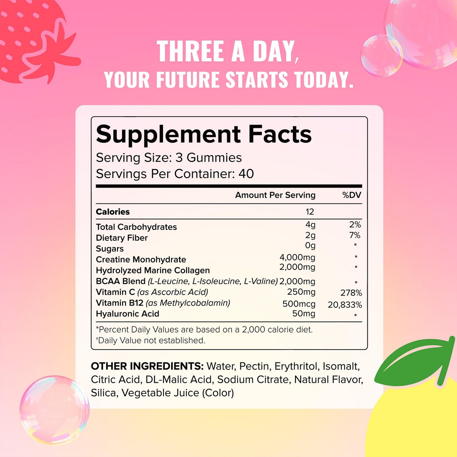 Creatine for Women | + Collagen + BCAAs + Hyaluronic Acid + Vitamin C & B12 — Amazon image 7