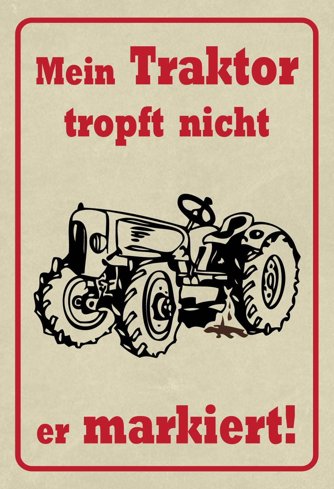 Schatzmix Metallschild 'Traktor Parkplatz' - 20x30 Cm, Bunt, Retro-Design - Wanddeko Für Garten, Garage, Werkstatt