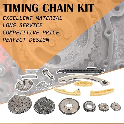 Vista 4 de 9-4201S 94201S Kit de cadena de distribución con piñón tensor guía de cadena compatible con LaCrosse Regal Chevy Equinox HHR Malibu GMC Terrain