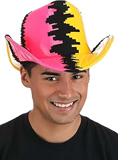 Pink & Yellow Macho Man Randy Savage Deluxe Cowboy Hat