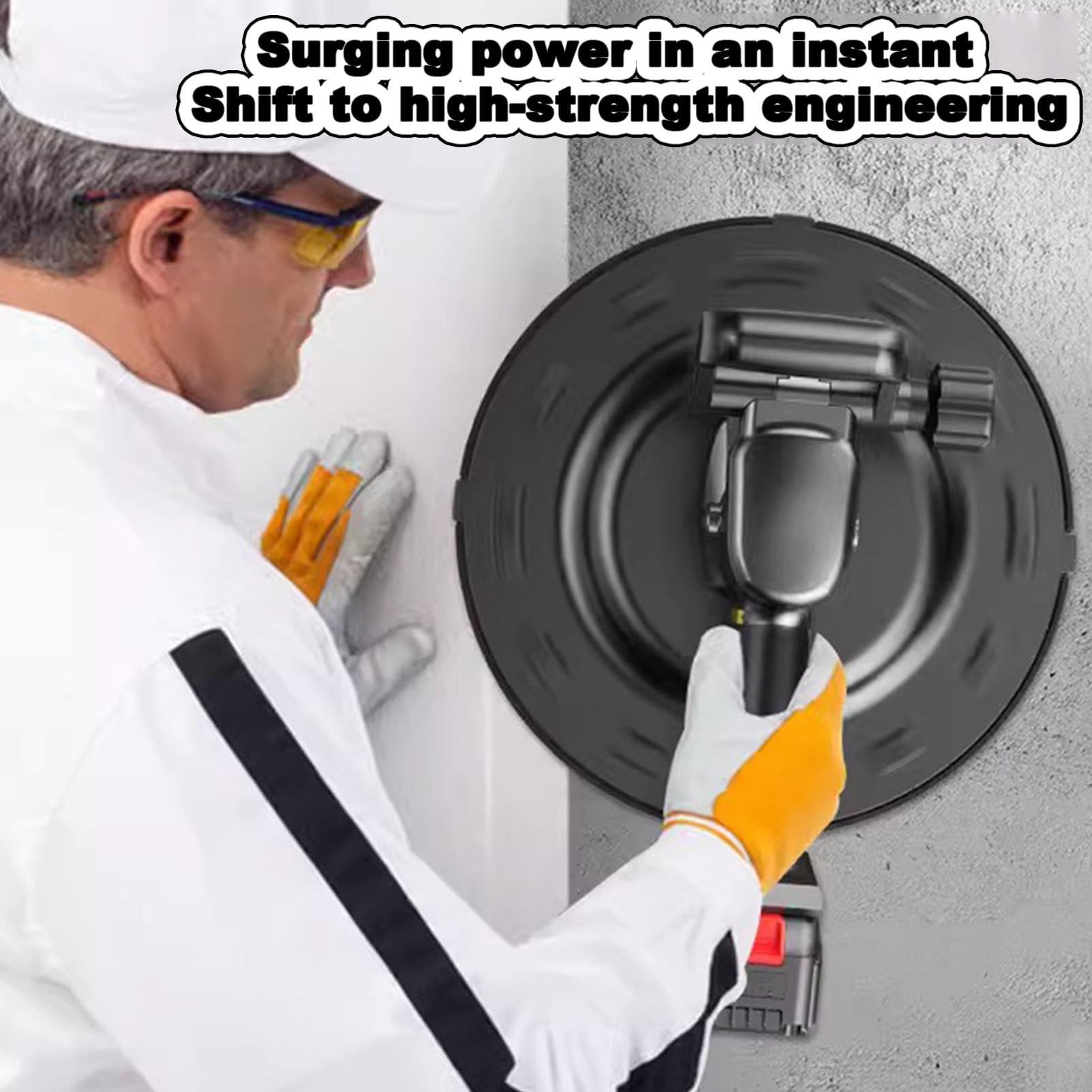 Paleta eléctrica alisadora de pared, velocidad ajustable automática 1-6, 80~200 RPM, paleta de mortero de cemento de mano con 2 baterías