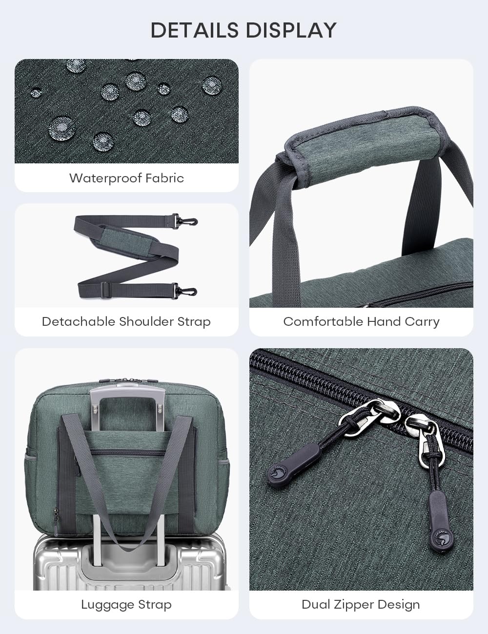 BAGZY Bagaglio a Mano 40x30x20 Wizzair, Impermeabile Borsa Cabina da Viaggio Aereo Pieghevole, Piccola a Mano per Parto Ospedale da Ginnastica, 25L Grigio Nylon