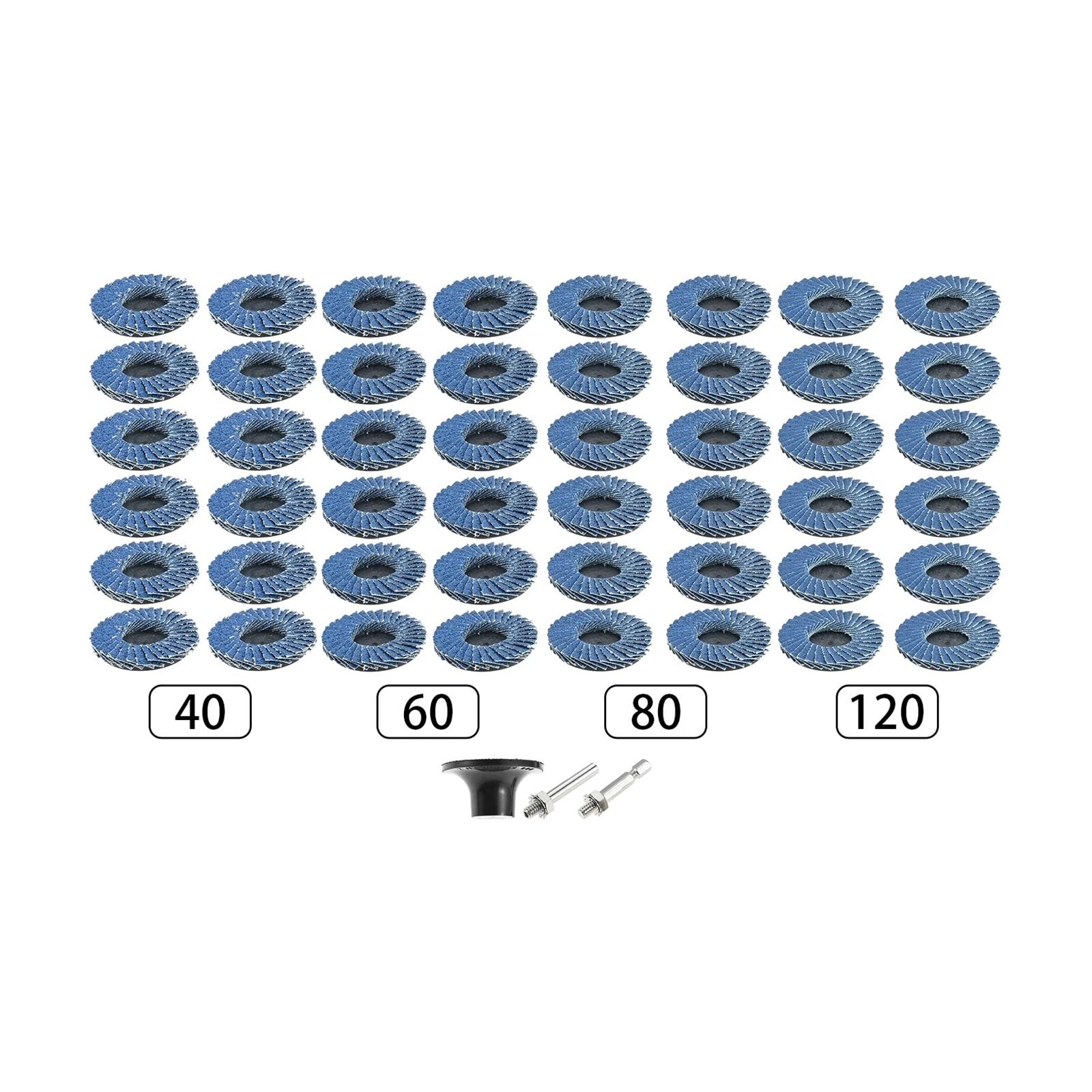 48 pezzi 40 60 80 120 per grana 2 "disco lamellare e 1/4" supporto per cuscinetto con gambo mole trapano smerigliatrice levigatura lucidatura metallo legno plastica