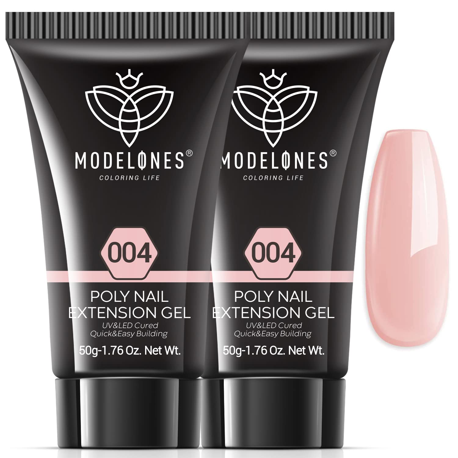 modelonesPoly Nail Gel 2PCS 50ML Nude Nail Extension Gel Large Capacity Builder Nails Gel Thickening Enhancement French Manicure Nail Art Design Professional Salon