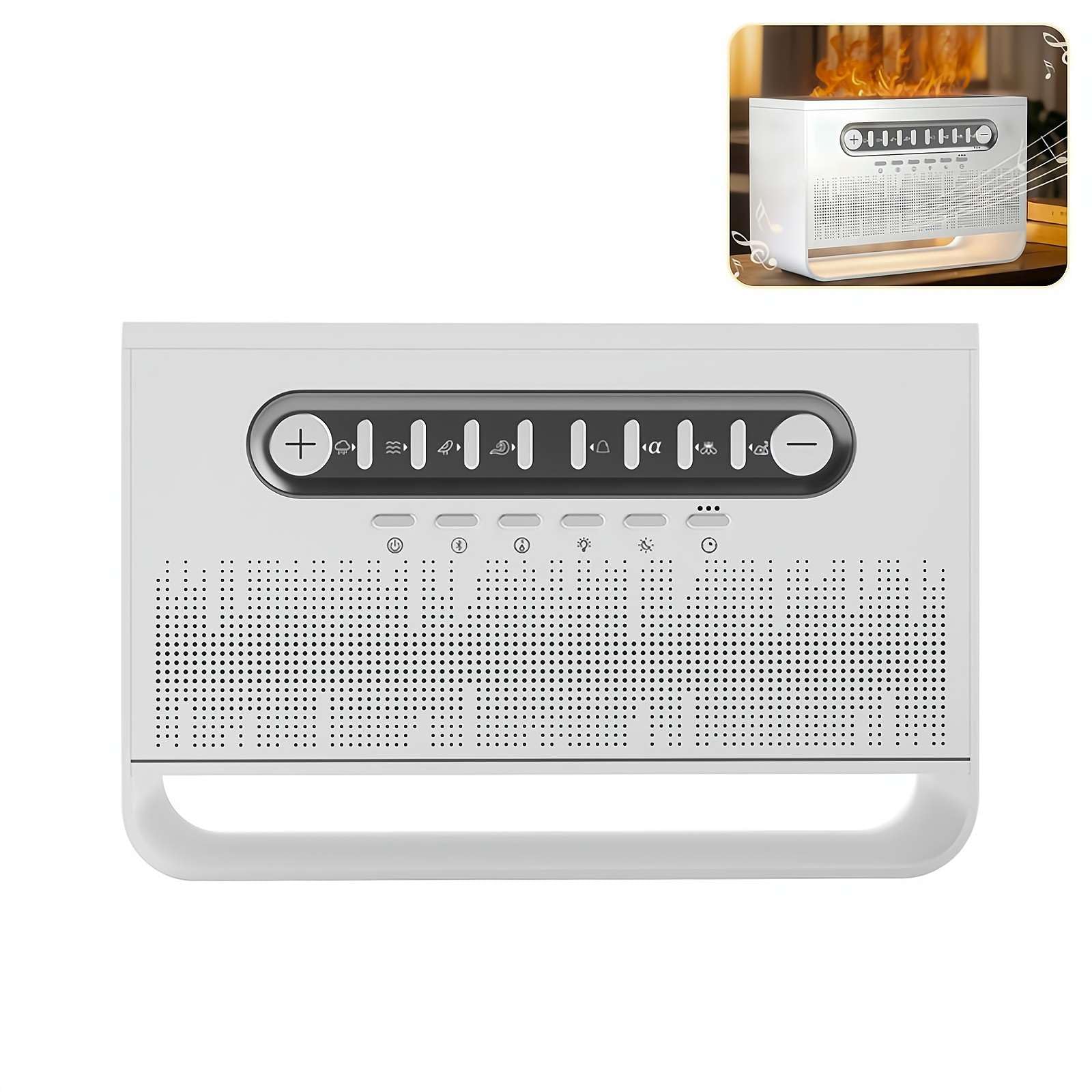 Aromatherapie-Diffusor Mit Flammeneffekt & Weißem Rauschen – 200 Ml Tank, 7 LED-Farben, Timer, USB-C