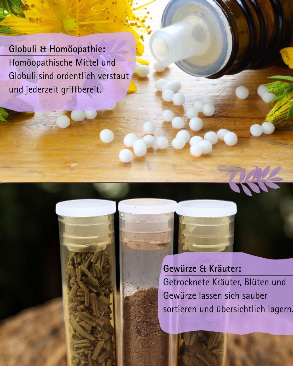 Globuli Röhrchen 100 Stck. klar, 5 x Ø8mm