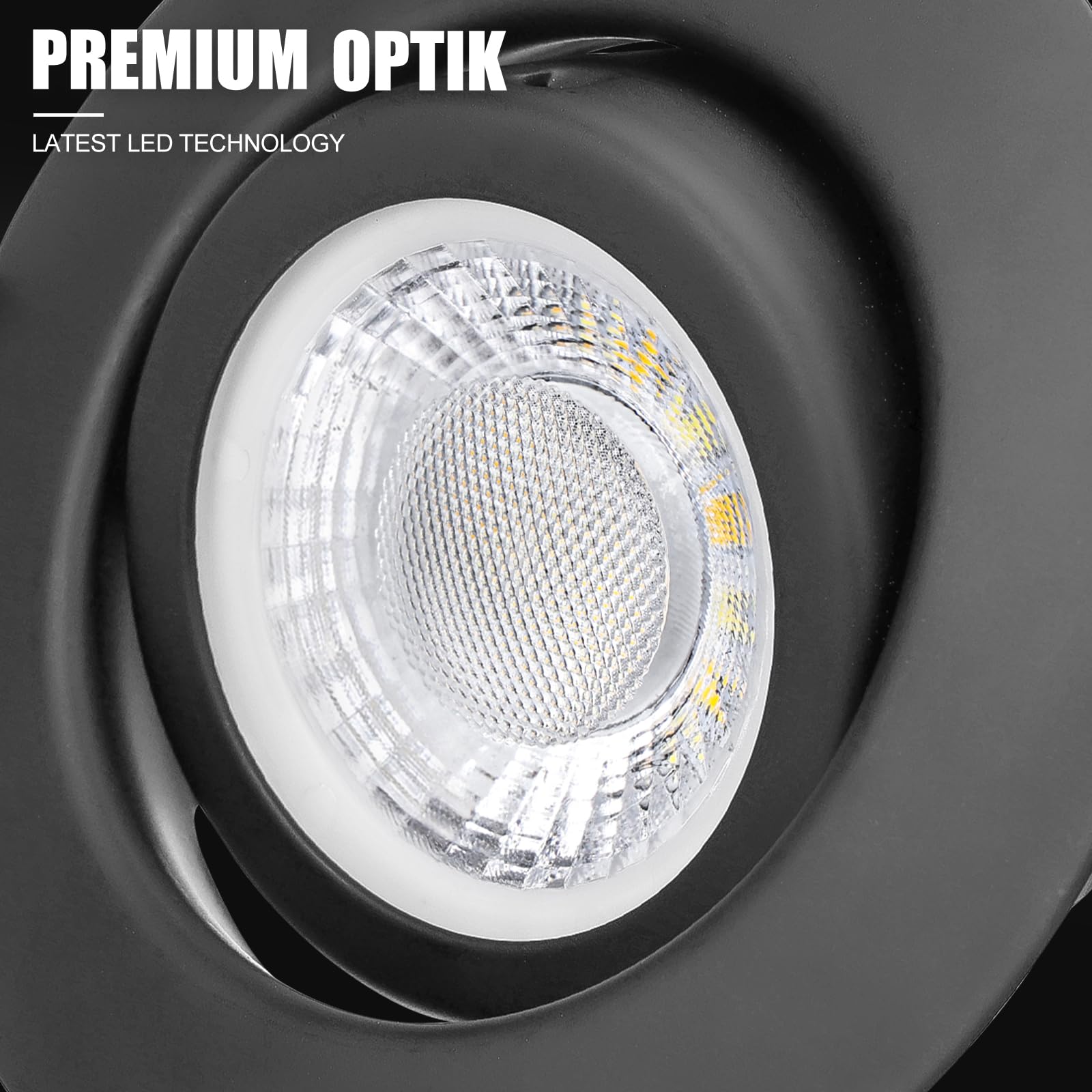 LED Einbaustrahler 230V Dimmbar Schwarz LED Spots 6W IP44 Bad Einbauleuchten Schwenkbar Deckenspots,Warmweiß Neutralweiß Kaltweiß deckenleuchte für Badezimmer Küche Wohnzimmer,6er Set