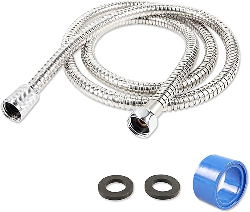 Miniatura 8 de Manguera de ducha de 79 pulgadas de acero inoxidable de mano de repuesto con tuerca de latón, extensión de manguera de ducha flexible larga
