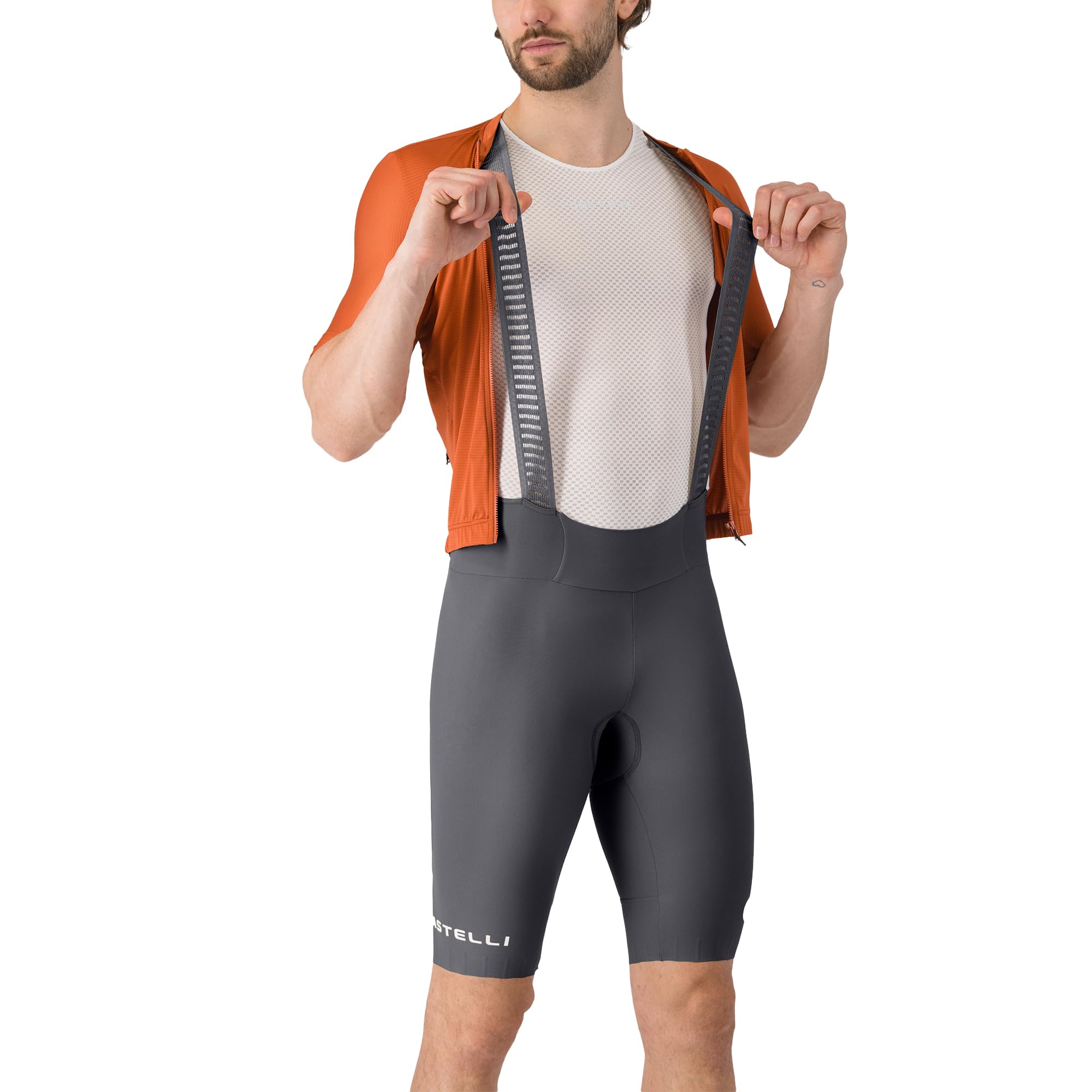 CASTELLI Espresso 2 Bibshort, Salopette da ciclismo da uomo, con imbottitura per sedile e supporto elasticizzato, per passeggiate di resistenza