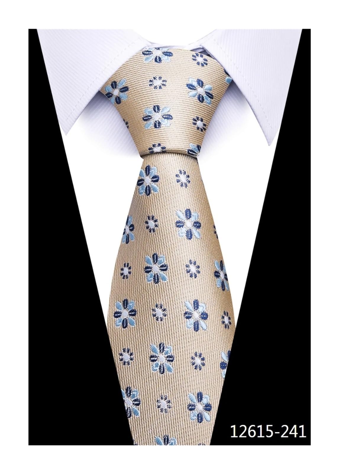 Ahiojegx Unisex 241 Men's Ties Silk Men's Tie 7.5Cm Blue Necktie Green & Orange Silk Gravatas For Men Floral Fit Wedding Workplace Slim(241)